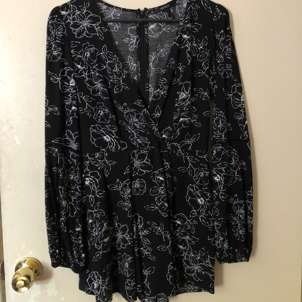 Long sleeve floral romper